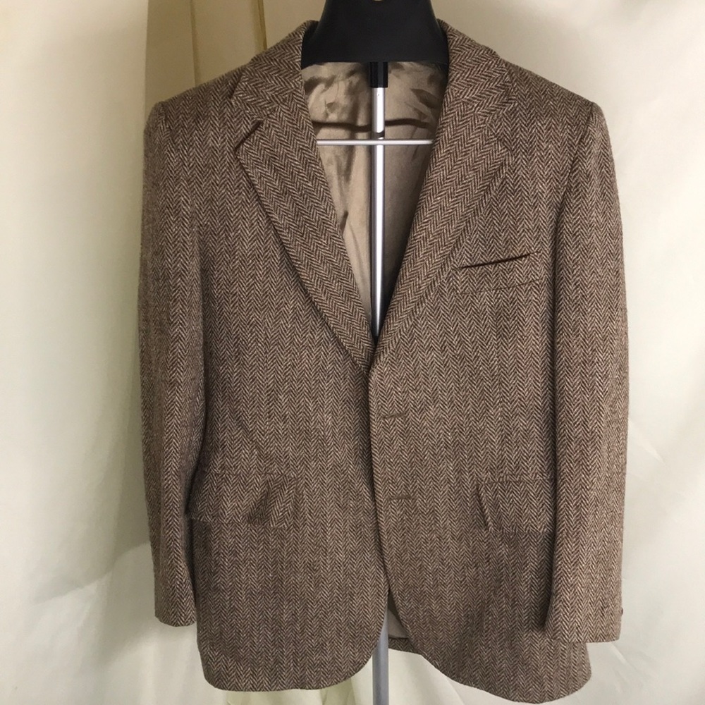 Vtg Harris Tweed Scottish Wool Jacket  Handwoven